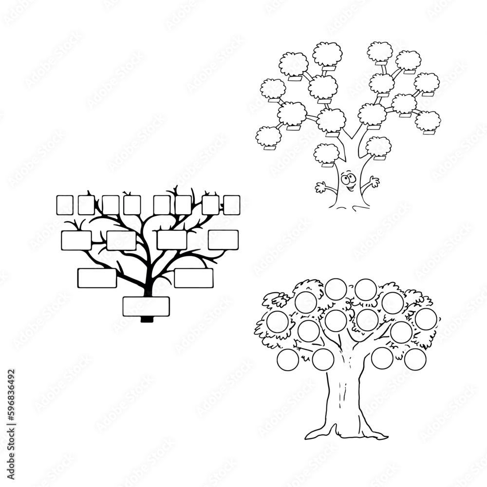 Vektorov Grafika Cartoon Sketch Of A Genealogical Tree Roots And vektorov-grafika-cartoon-sketch-of-a-genealogical-tree-roots-and