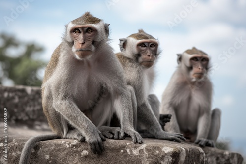 illustration, family of monkey,generative ai © Jorge Ferreiro