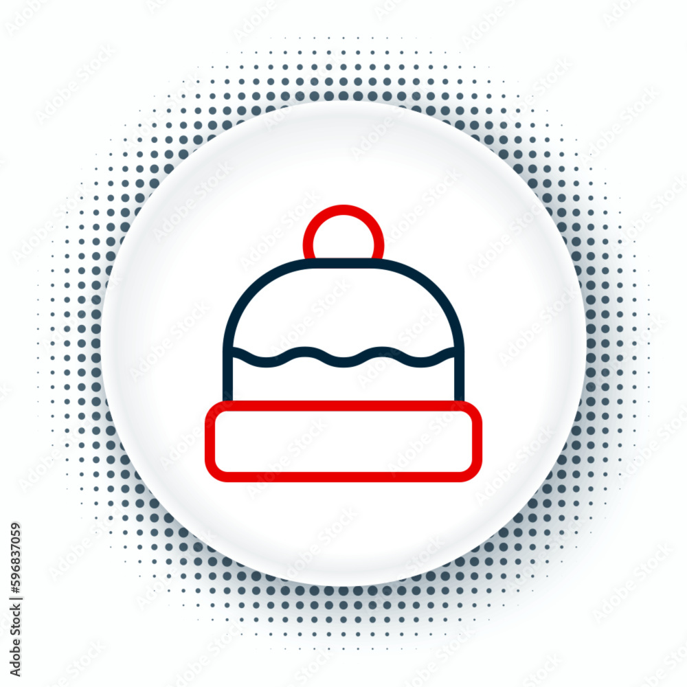 Line Beanie hat icon isolated on white background. Colorful outline concept. Vector Line Beanie hat icon isolated on white background. Colorful outline concept. Vector