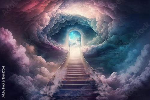 Gate to heaven, concept illustration, generative ai photo
