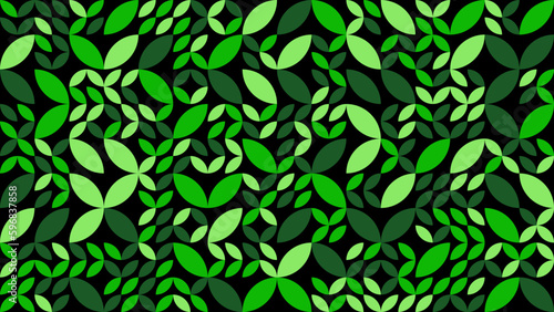 Geometric background pattern of fresh green natural leave and leaf. Vector file.