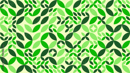 Geometric background pattern of fresh green natural leave and leaf. Vector file.