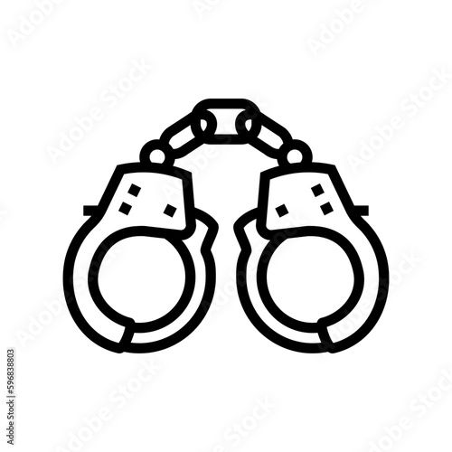 handcuffs crime line icon vector illustration
