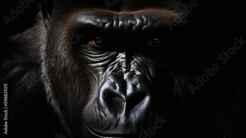a close-up portrait of a Gorilla © Pixel Pilot