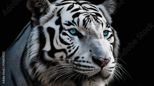 close-up photo  of a white tiger