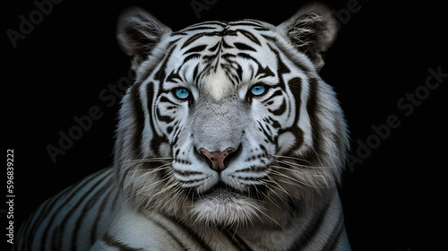 close-up photo of a white tiger