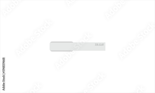 Neck Tie, Tie Clip On White