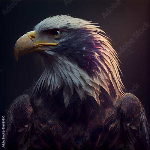 Portrait of an eagle. illustration on a dark background.