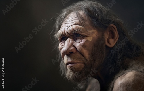 illustration, a neanderthal, generative ai