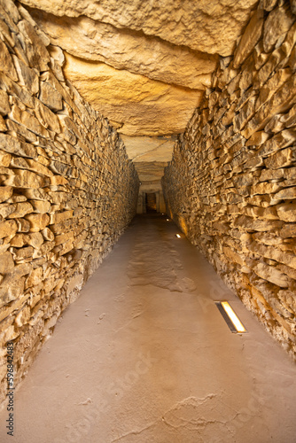Interior of dolmen de El Romeral, UNESCO site, Antequera, Spain