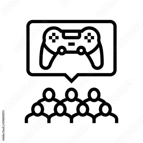 community cyber sport line icon vector illustration