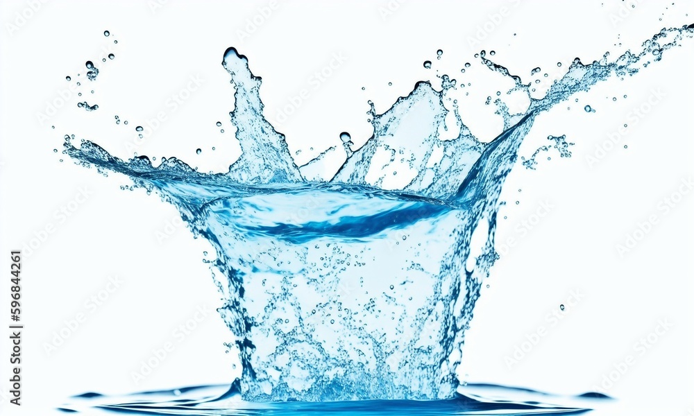 Water splash isolated on white background (Generative AI)