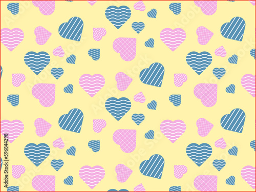 Free vector romantic pattern with different types of hearts