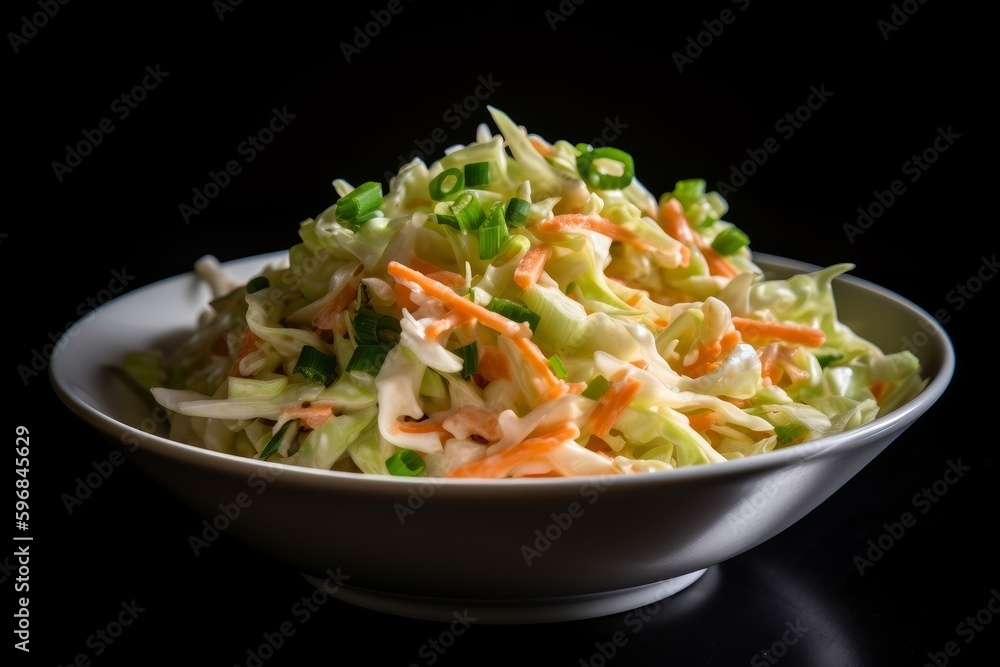 coleslaw with tangy dressing and sliced green onions coleslaw with tangy dressing and sliced green onions