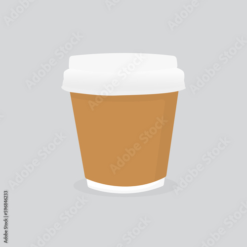 Small Take Away Cardboard Coffee Cup of Espresso. Vector Illustration