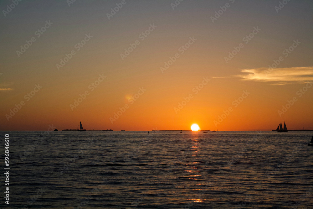 sunset over the sea sunset over the sea