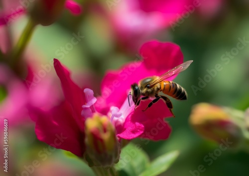 A Stunning Close-Up of a Bee on a Blossoming Flower