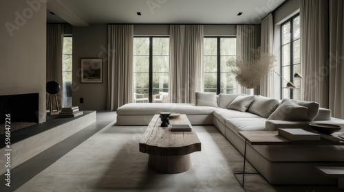 Redefining Living Room Luxury through Generative AI Design © jambulart