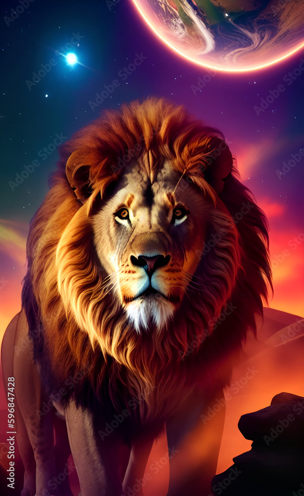 Lion created with Generative AI technology