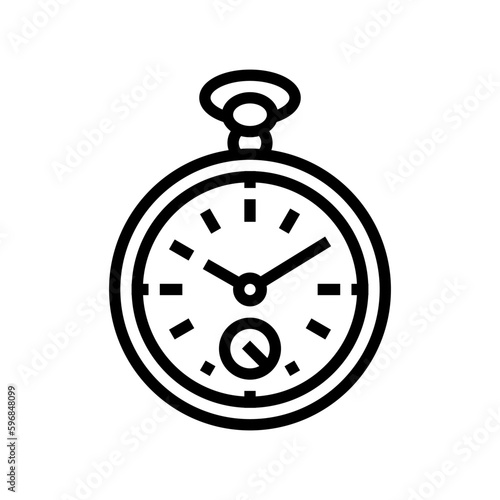 pocket watch hipster retro line icon vector illustration