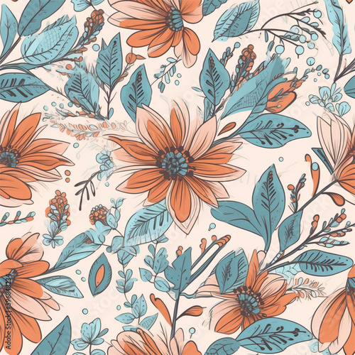 seamless pattern with flowers  floral pattern