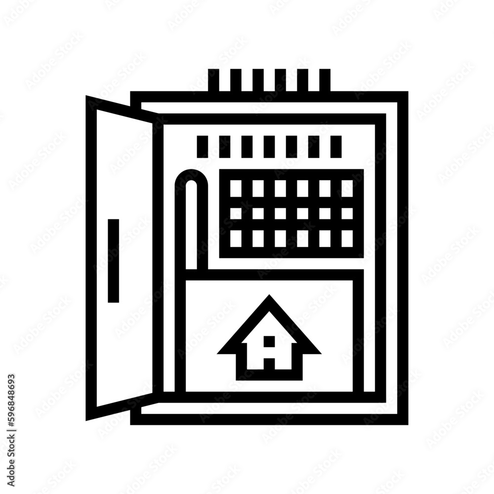 smart energy monitor home line icon vector illustration