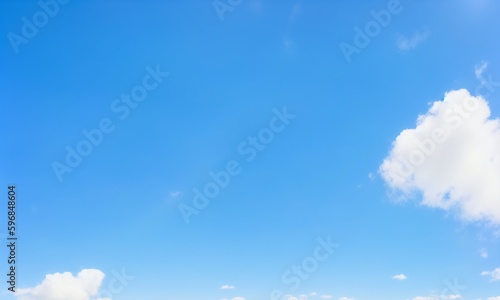 Blue sky with some clouds. View over the clouds. summer blue sky cloud gradient light white background. Beauty clear cloudy in sunshine calm air background (Generative AI)
