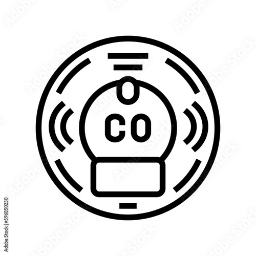 smart carbon monoxide detector home line icon vector illustration