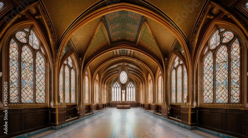 Capturing the Elegance of a High Ceiling Christian Church Interior through Generative AI Illustration