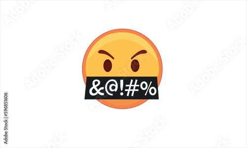 Angry Face Cursing, Abusing and Swearing Emoji Icon