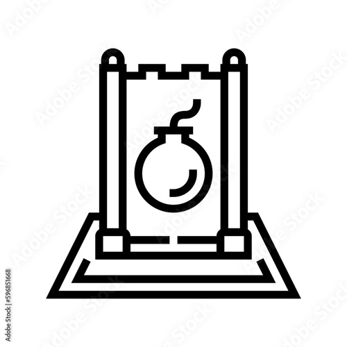 stratego board game line icon vector illustration