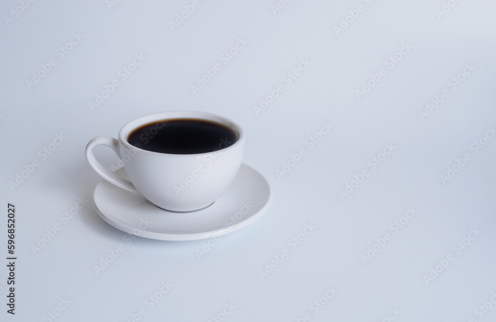 Front the top view, white coffee cup, filled with hot black coffee(americano), no sugar no milk, ready to drink, refreshing. aroma awake fresh to work placed on a white isolated background Front the top view, white coffee cup, filled with hot black coffee(americano), no sugar no milk, ready to drink, refreshing. aroma awake fresh to work placed on a white isolated background