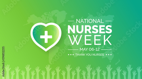 National Nurses Week background or banner design template celebrated in may