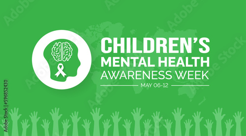 Children   s Mental Health awareness Week background or banner design template celebrated in may 