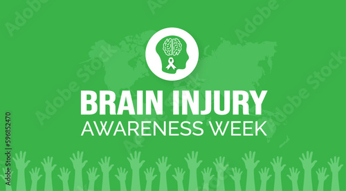 Brain Injury Awareness Week background or banner design template celebrated in may