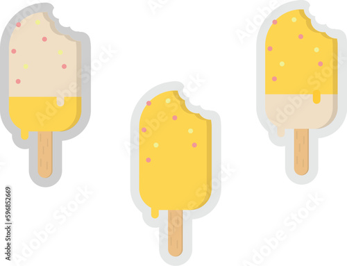 Colorful ice cream dessert pattern vector. Summer vector design.