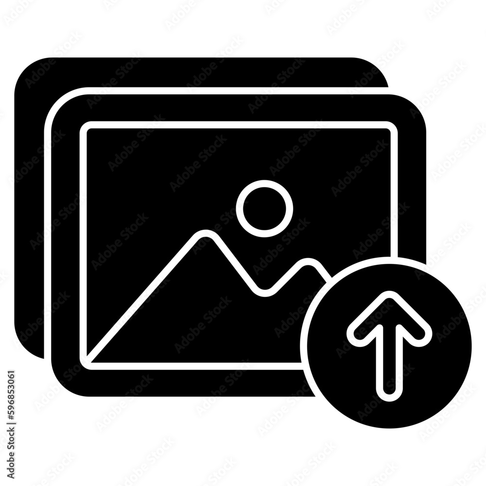 Upload photo icon, editable vector 