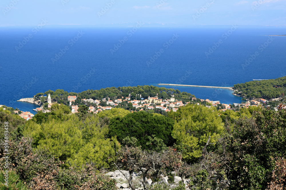 wide view on top of the hill in Veli Losinj,   island Losinj, Croatia