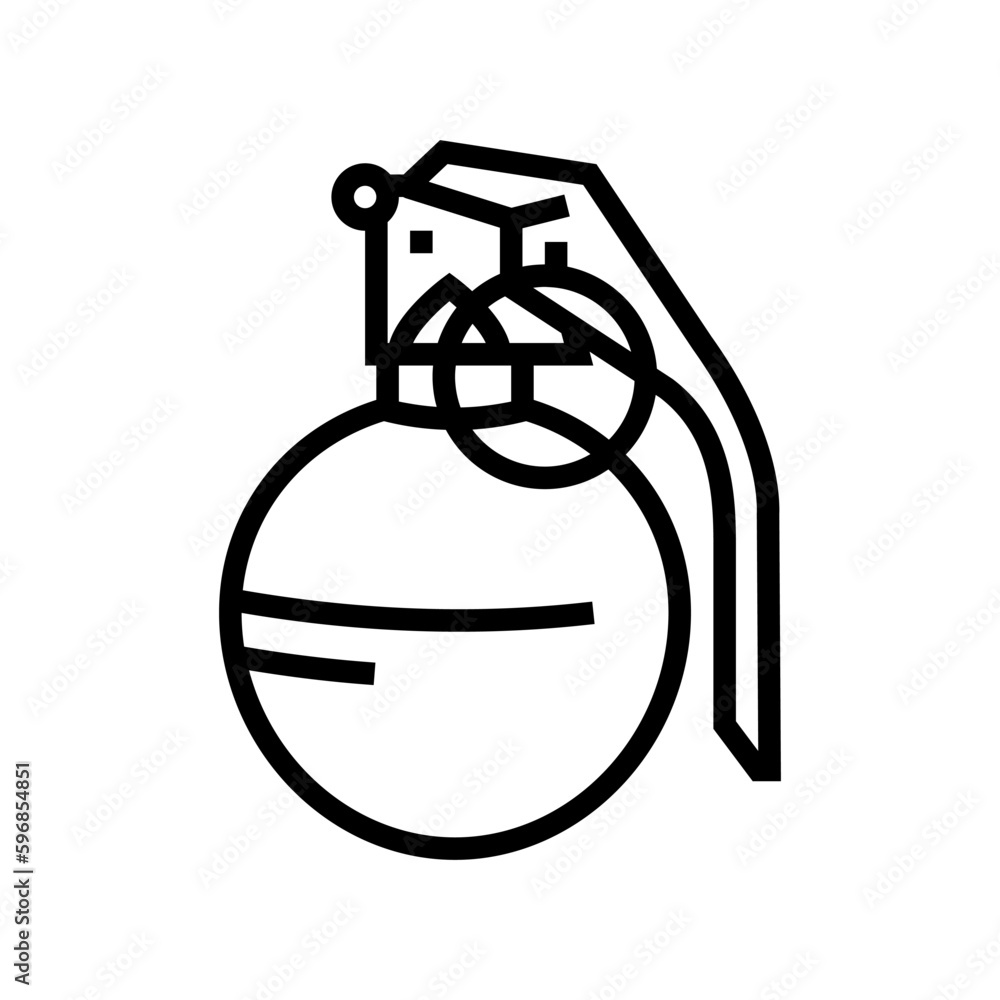 grenade weapon war line icon vector illustration grenade weapon war line icon vector illustration