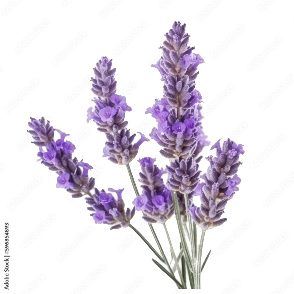 Lavender flower isolated. Illustration AI Generative Lavender flower isolated. Illustration AI Generative