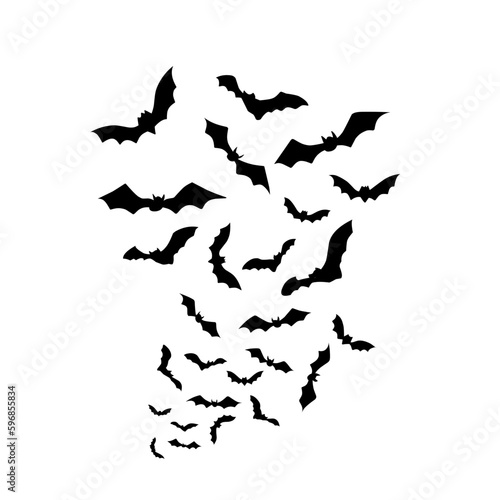 Halloween bats silhouettes vector 