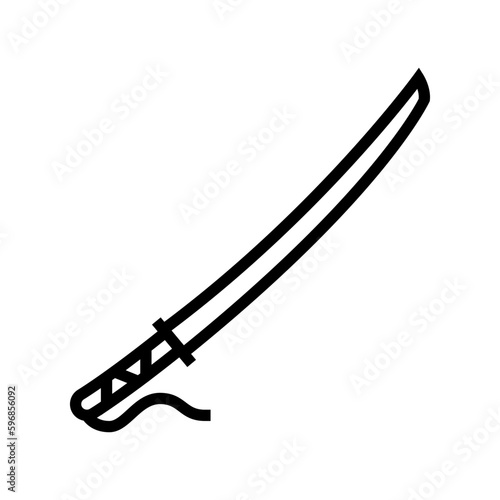 katana weapon military line icon vector illustration