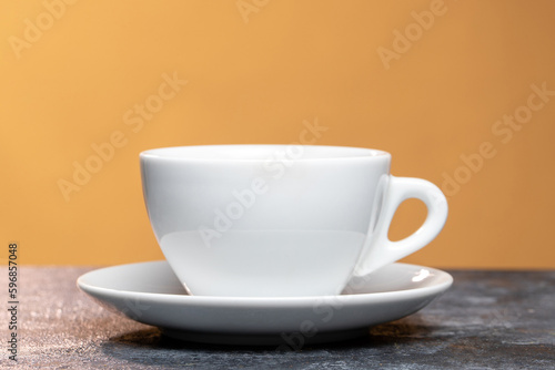 front view of cup of coffee on light surface drink cocoa no people grain