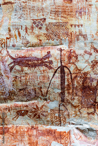 Rock painting in Nuevo Tolima in Amazon of Colombia