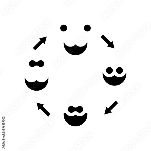Fényképezés enzyme catalysis biochemistry glyph icon vector illustration