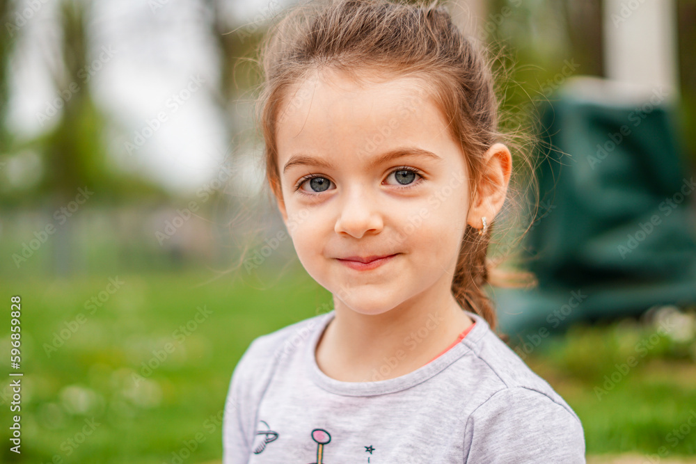 Little girl face portrait - Toddler smiling at camera - Close up blu eyes kid Little girl face portrait - Toddler smiling at camera - Close up blu eyes kid