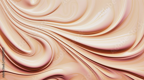 ai generative illustration of a creamy texture in cream color with pink