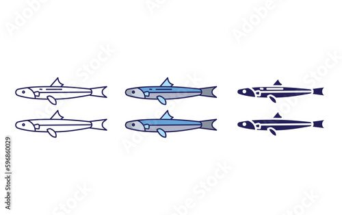Outline Anchovy vector icon