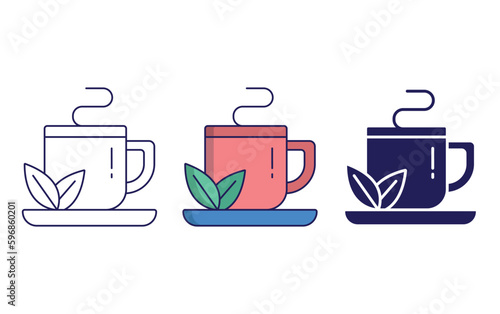 Outline Coca Tea vector icon