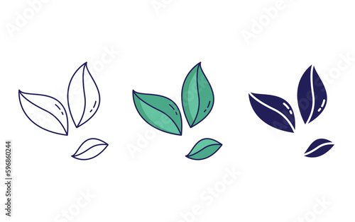 Outline Coco leaves vector icon